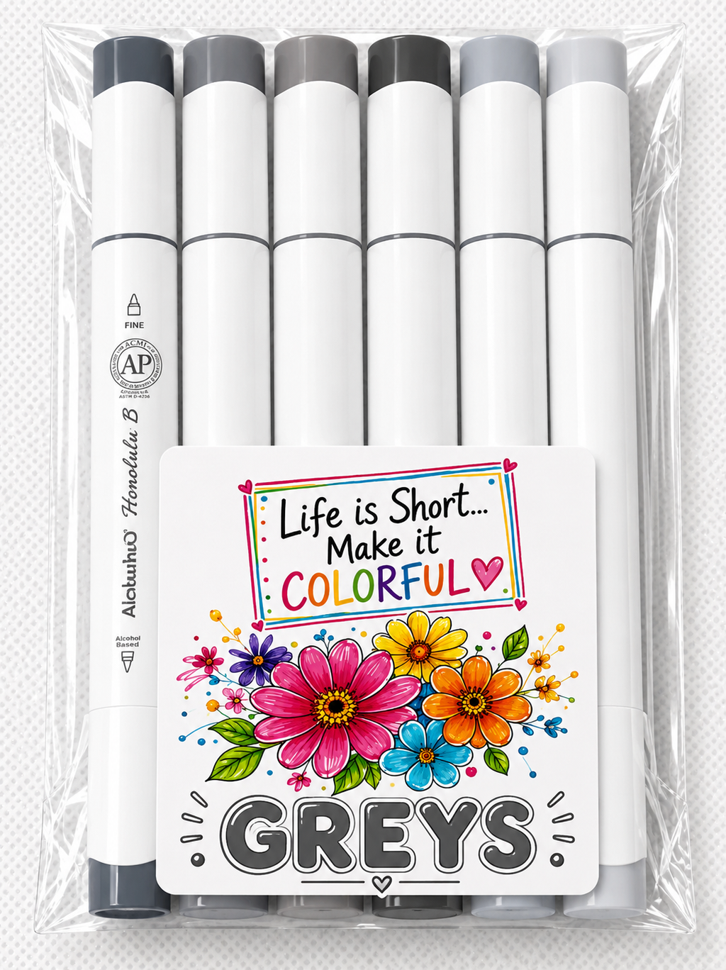Ohuhu Honolulu B Alcohol Markers (Pack of 6) *Shades Will Vary