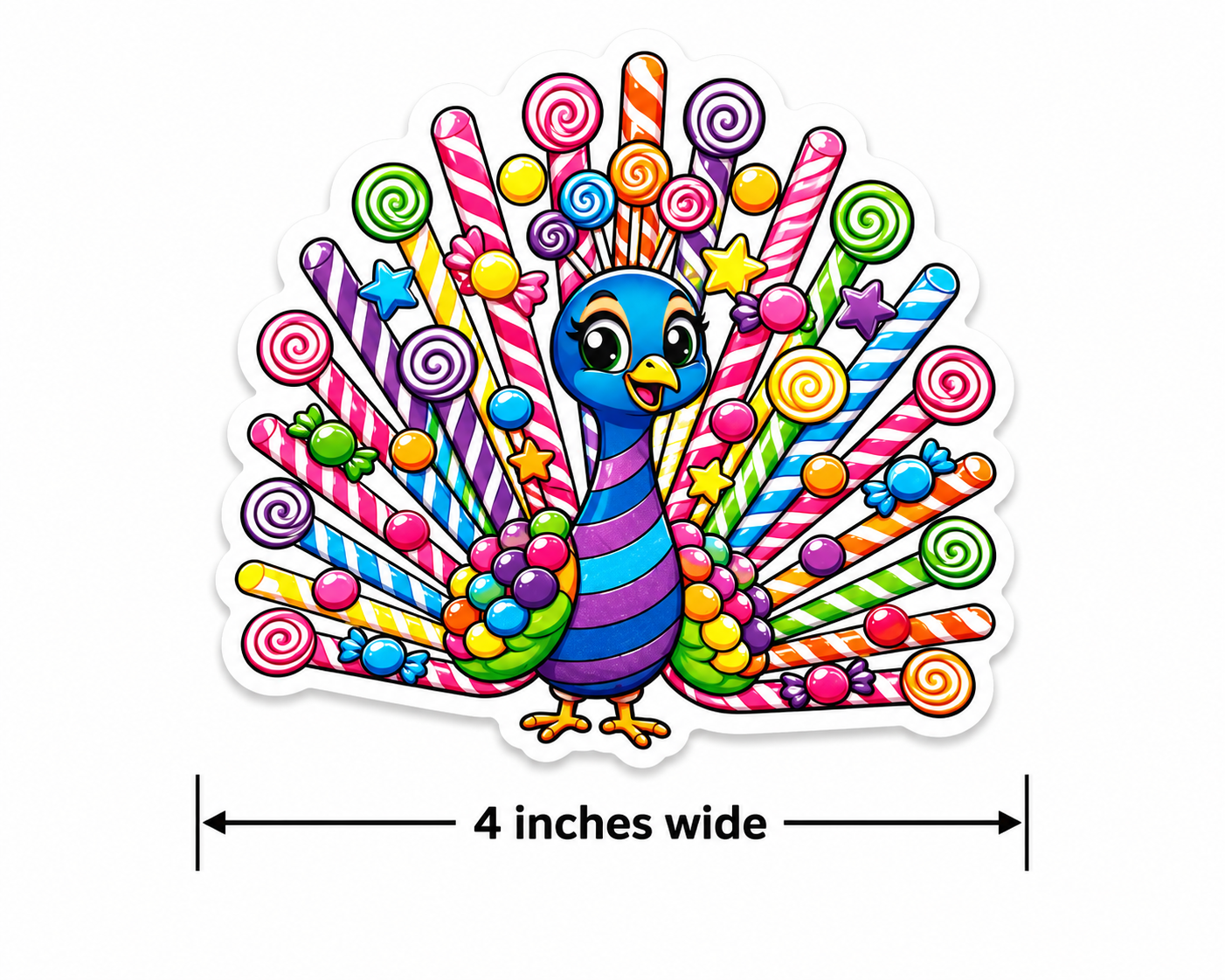 Peacock- Edible Animals Sticker