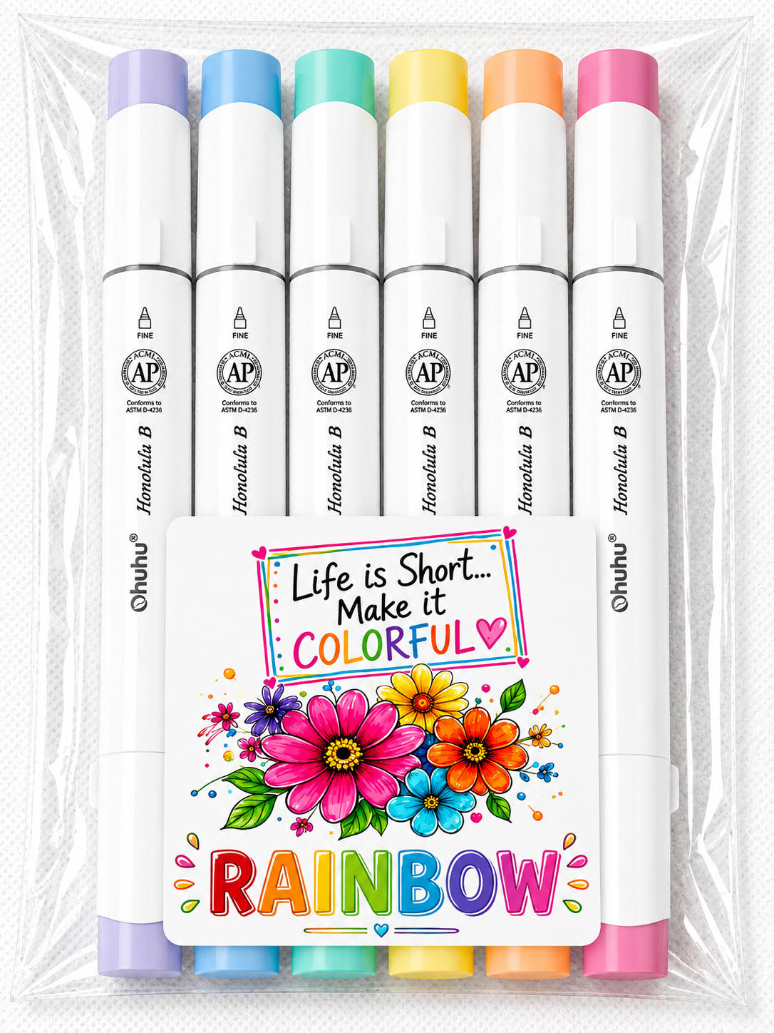 Ohuhu Honolulu B Alcohol Markers (Pack of 6) *Shades Will Vary