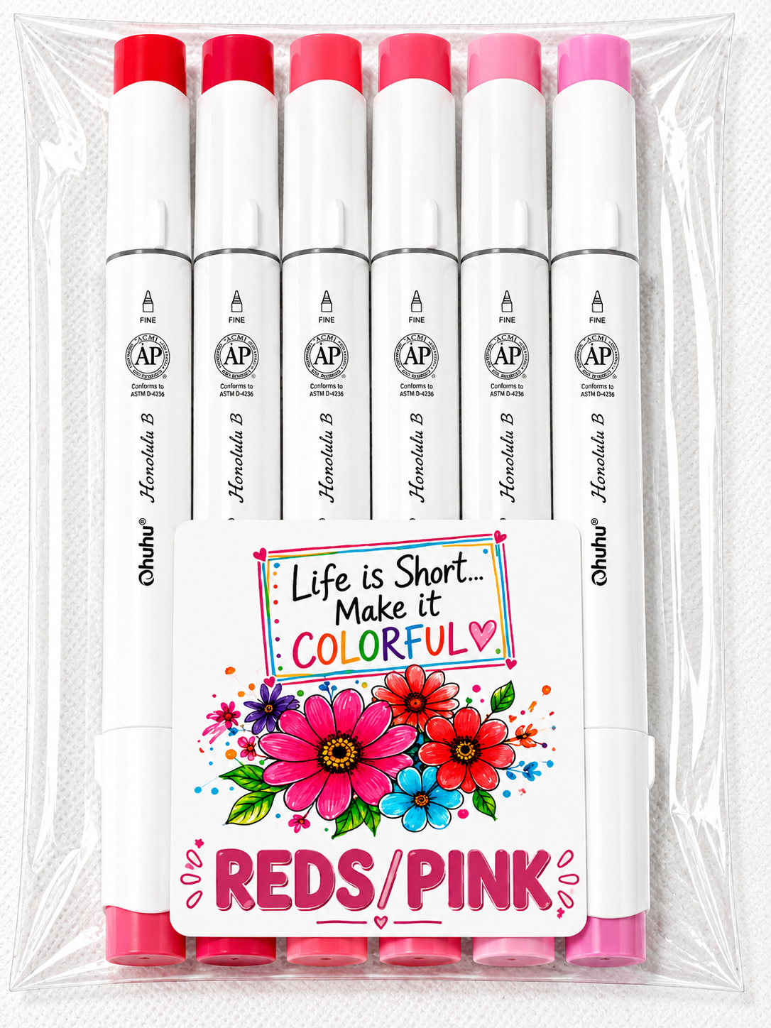 Ohuhu Honolulu B Alcohol Markers (Pack of 6) *Shades Will Vary